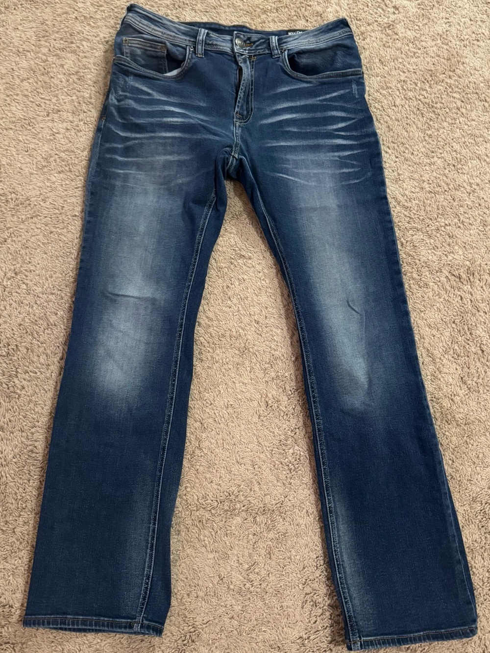 Buffalo David Bitton Straight Leg Jeans in Dark Blue Wash